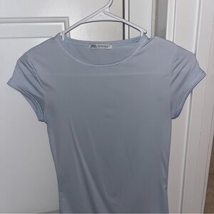 Zara Soft Blue Short Sleeve Tee